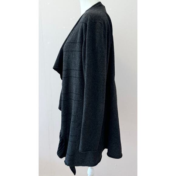 Eileen Fisher Cashmere/Merino Wool Open Ruffle Front Cardigan Size M - Picture 3 of 6
